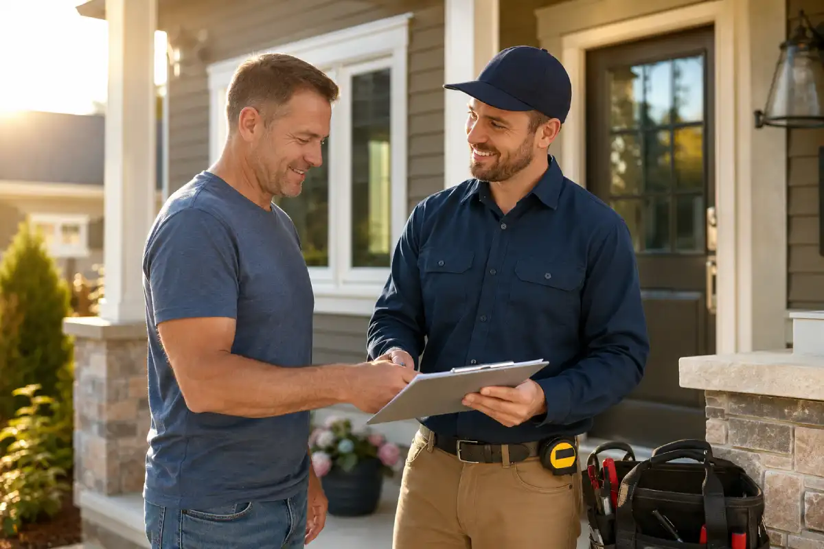 Homeowner meeting with a contractor