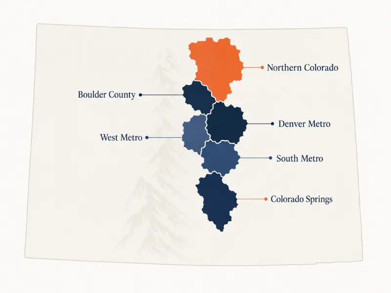 Map of Colorado Front Range service areas