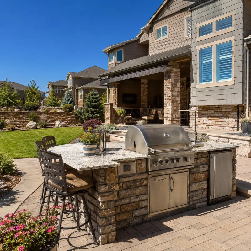 Outdoor kitchen and entertaining space